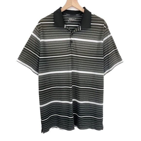 Nike Other - Nike Golf Men's Dry-Fit Tour Performance Striped Athletic Polo, Black Grey - XL